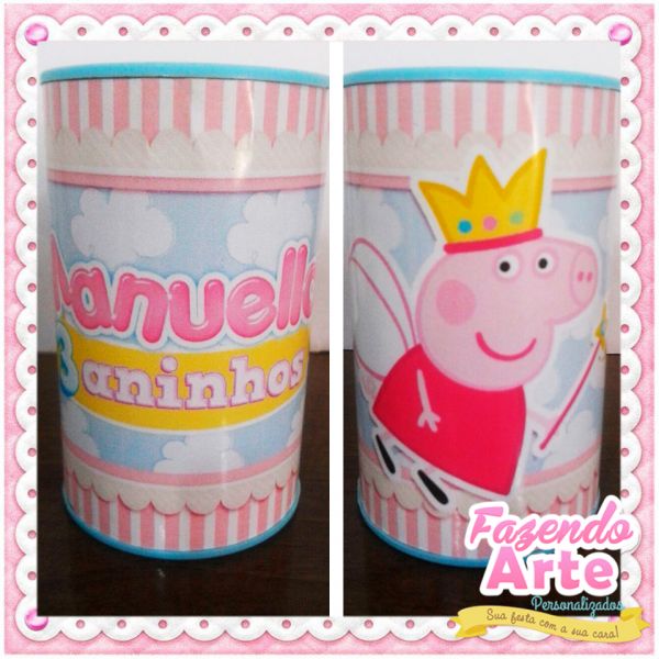 Cofrinho em MDF Casinha Peppa Pig, Craquelarts Ateliê